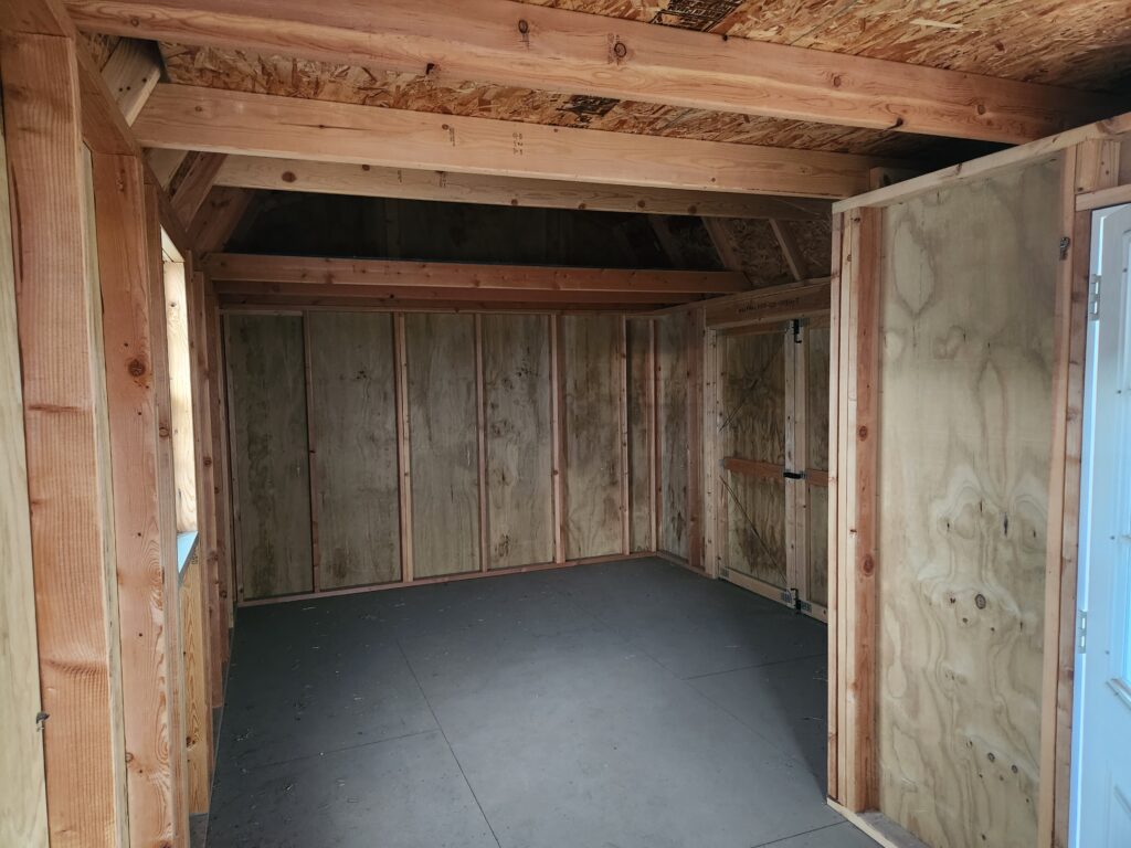 12x20 Utility Side Porch Inside